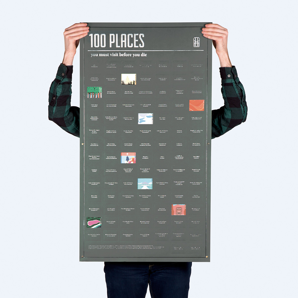 Poster 100 plekken die je in je leven bezocht moet hebben
