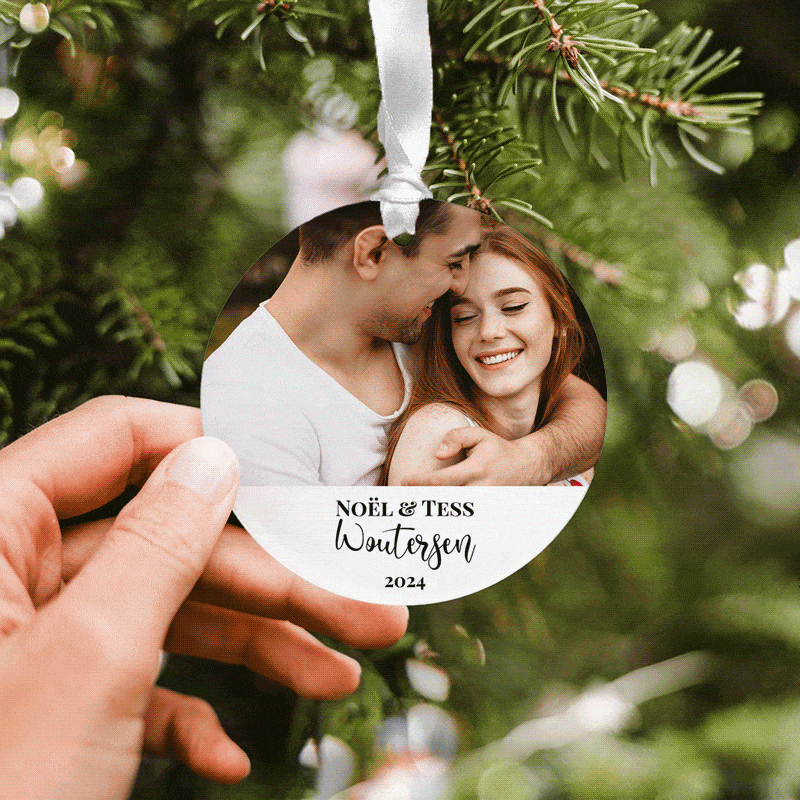 Gepersonaliseerde acryl hanger met Foto en Tekst set van 2 Gepersonaliseerde acryl hanger met Foto en Tekst set van 2