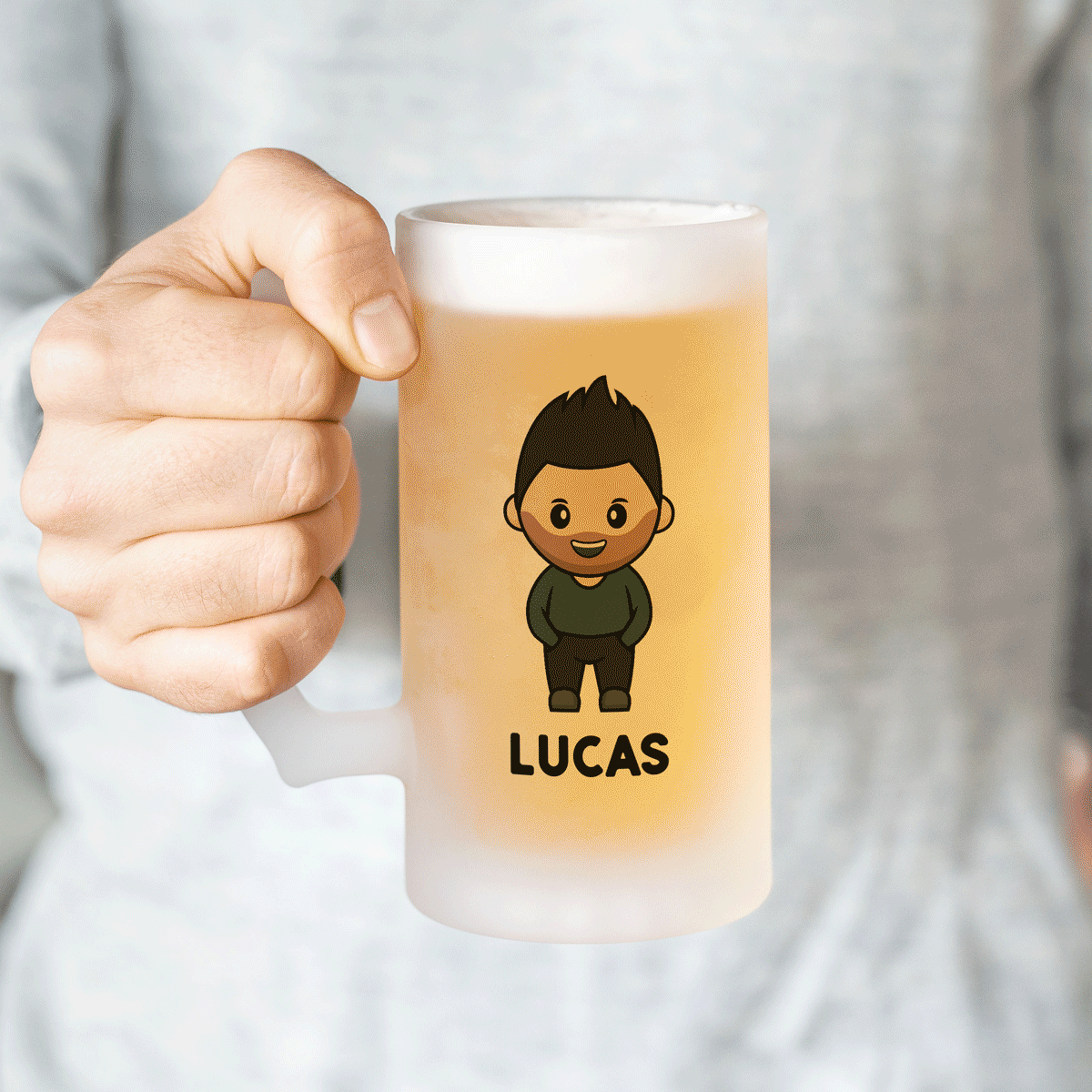 Bierpul met illustratie en Naam Gepersonaliseerd