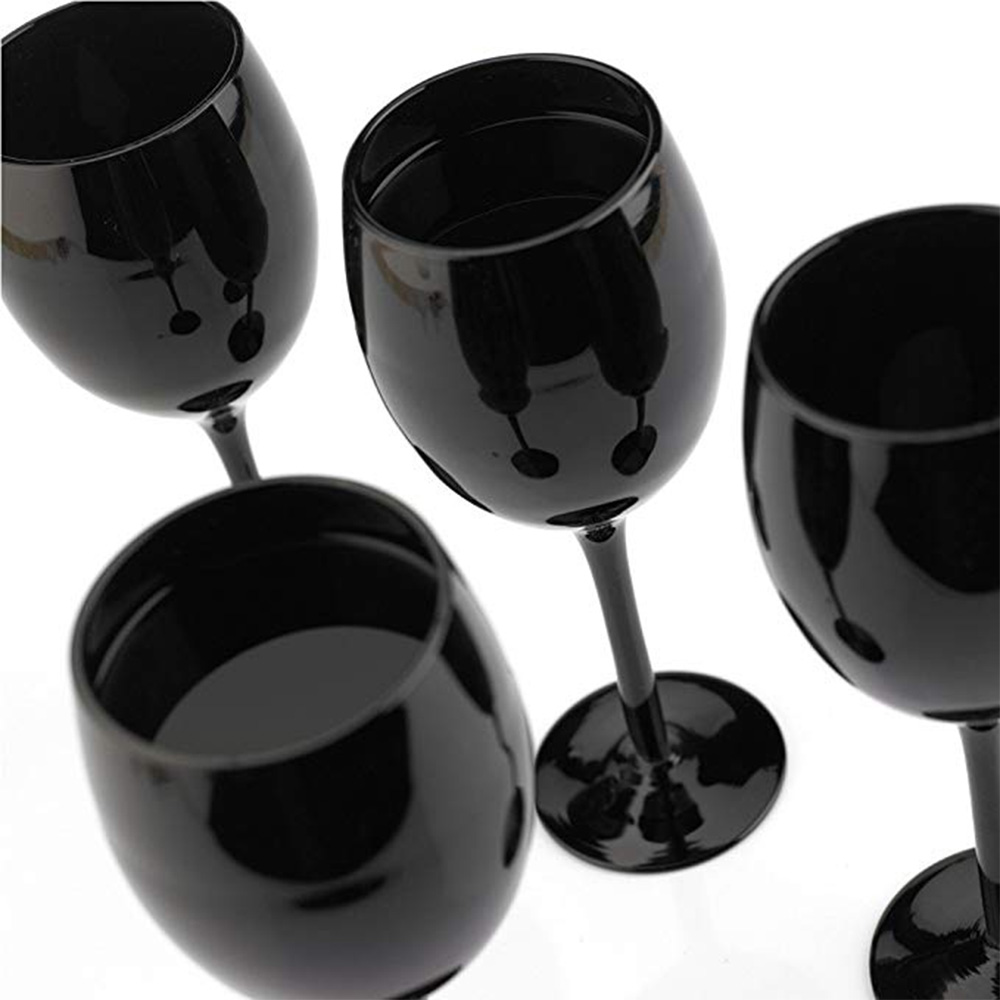 Zwarte Wijnglazen - Set van 4