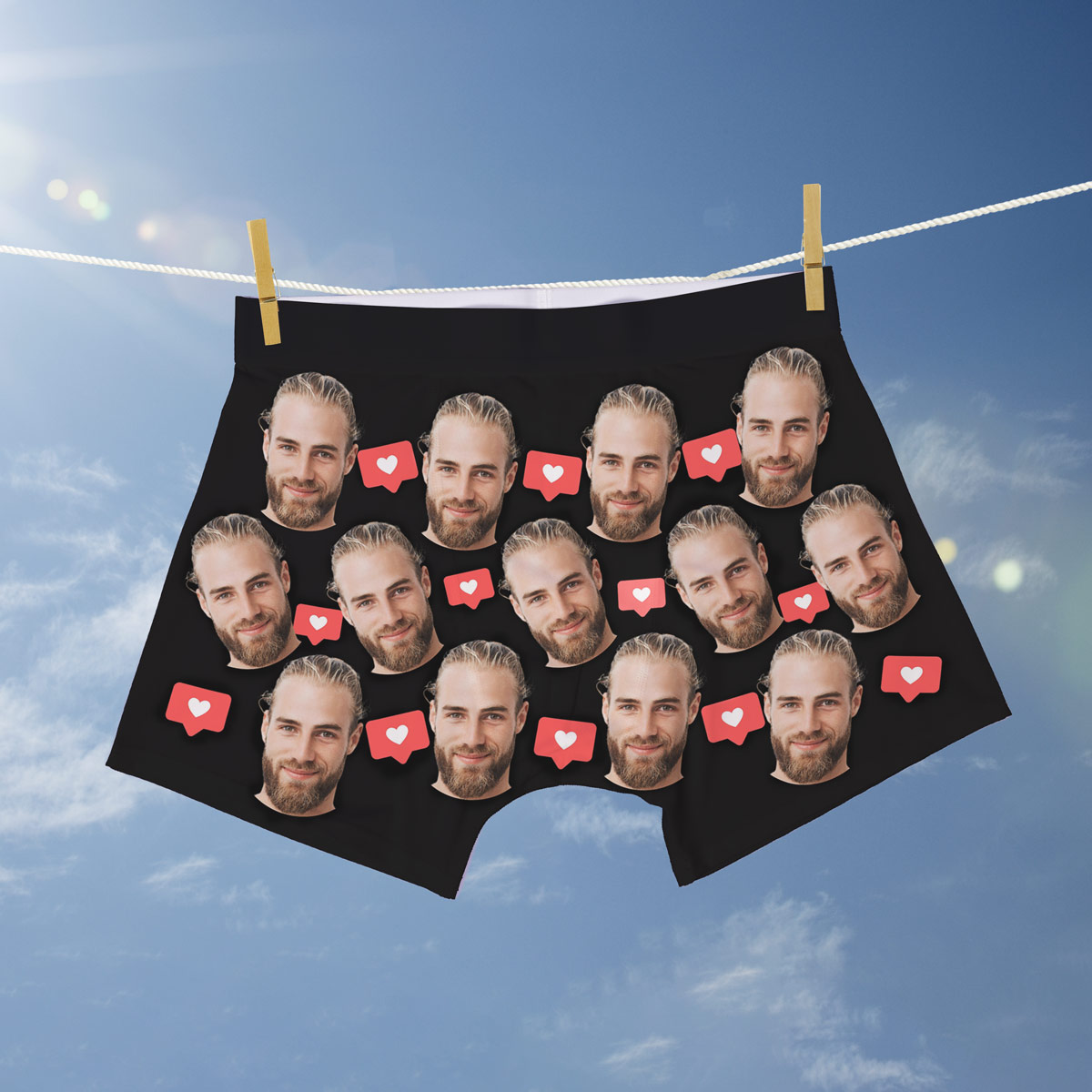 Boxershort met Gezicht en Achtergronden