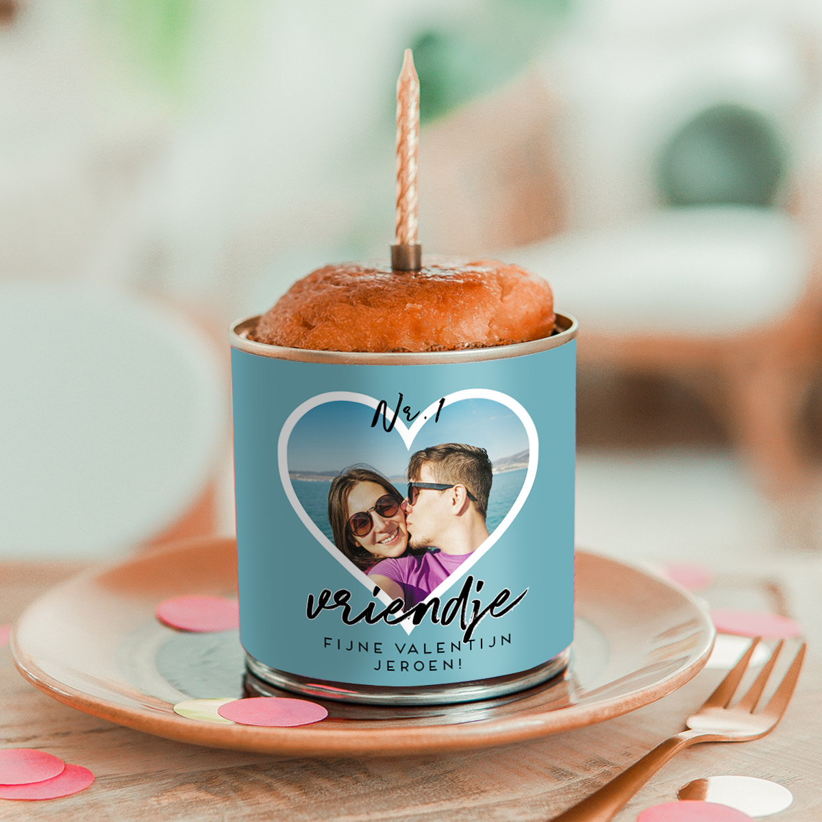Cancake met hartje en tekst