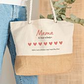 Gepersonaliseerde strandtas met naam en familie