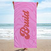 Gepersonaliseerde handdoek met groovy achtergrond en tekst