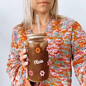 Gepersonaliseerd drinkglas met patroon en naam
