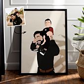 Handgetekende illustratie poster met 2 personen