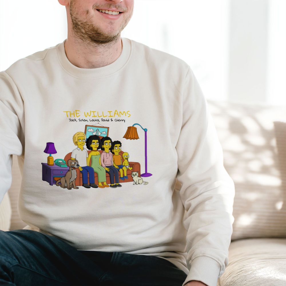 Gepersonaliseerde trui - illustratie cartoon familie