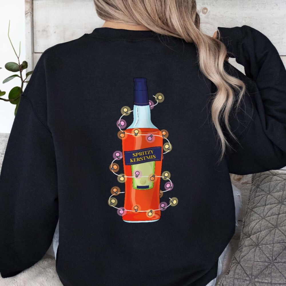 Gepersonaliseerde kersttrui met aperol fles