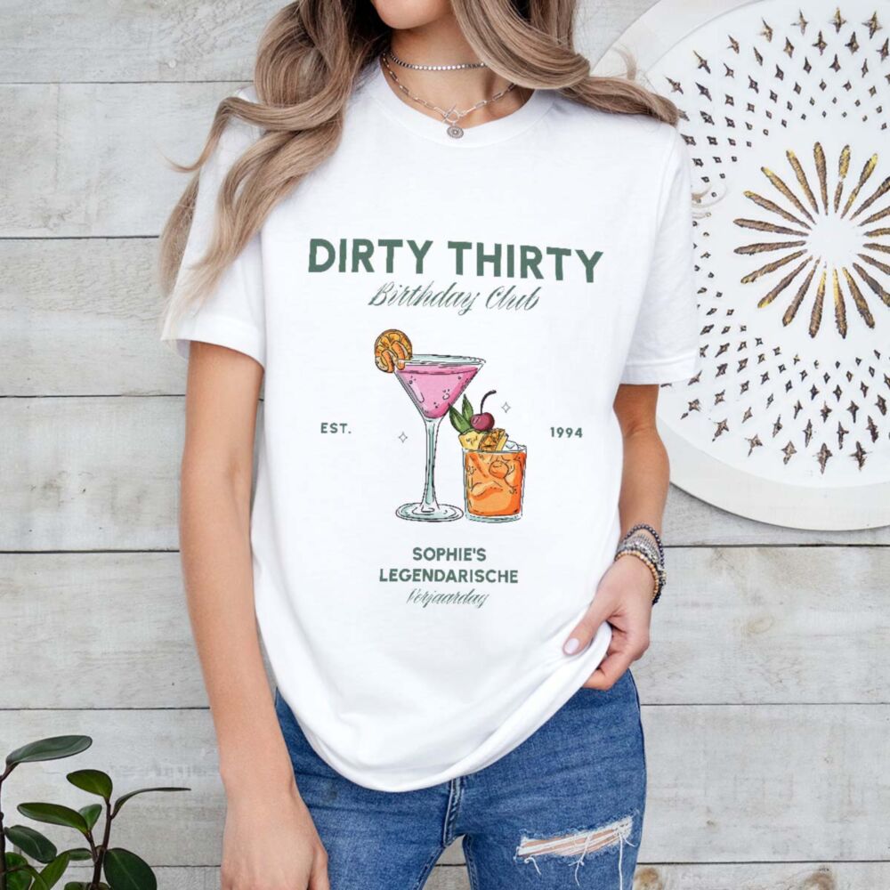 Gepersonaliseerd t-shirt met drankjes en tekst