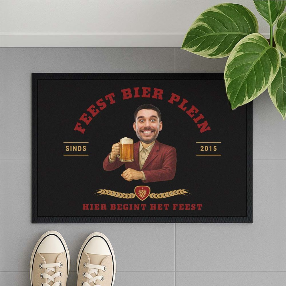 Personalisierbare Fußmatte mit Logo und Gesicht Personalisierbare Fußmatte mit Logo und Gesicht