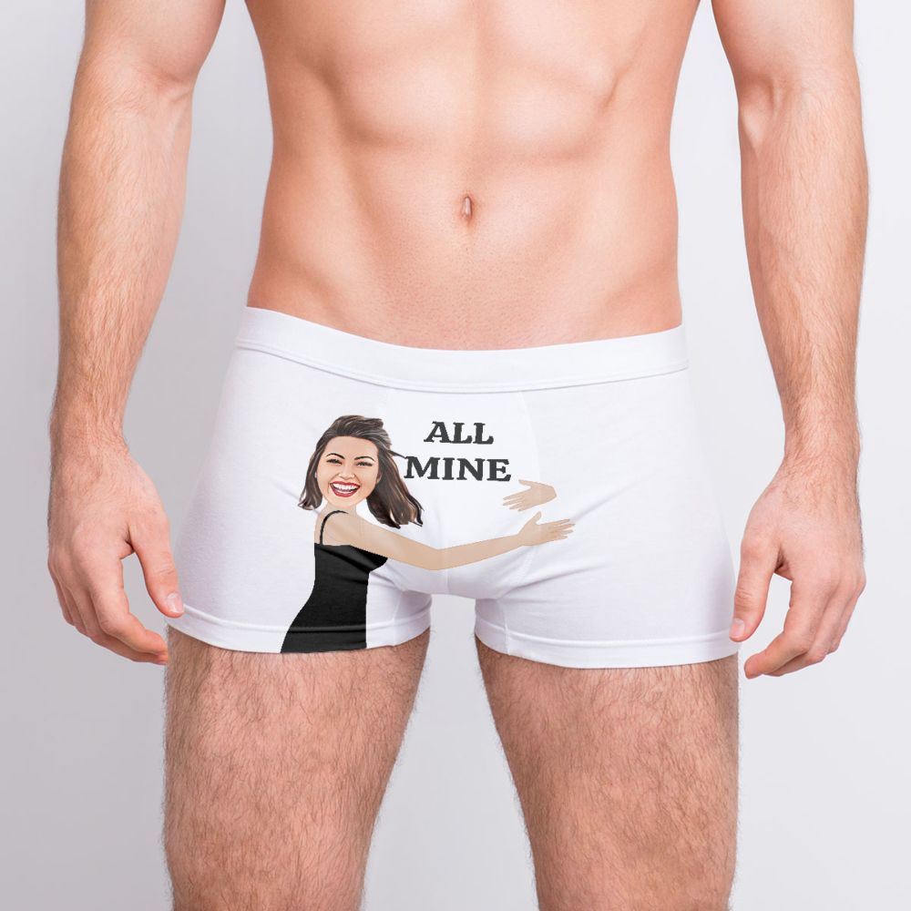Gepersonaliseerde boxershort met gezicht en tekst