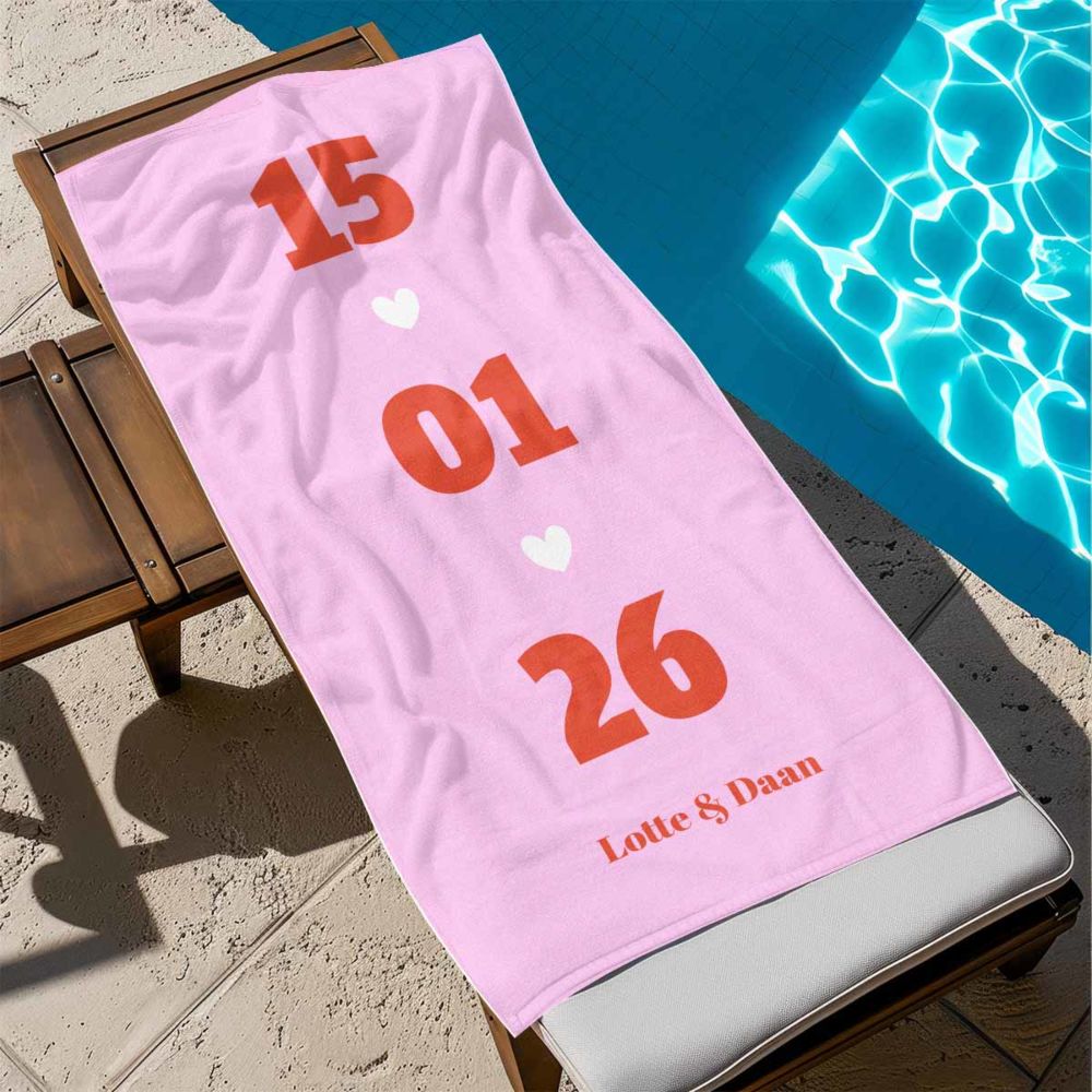 Gepersonaliseerde handdoek met datum