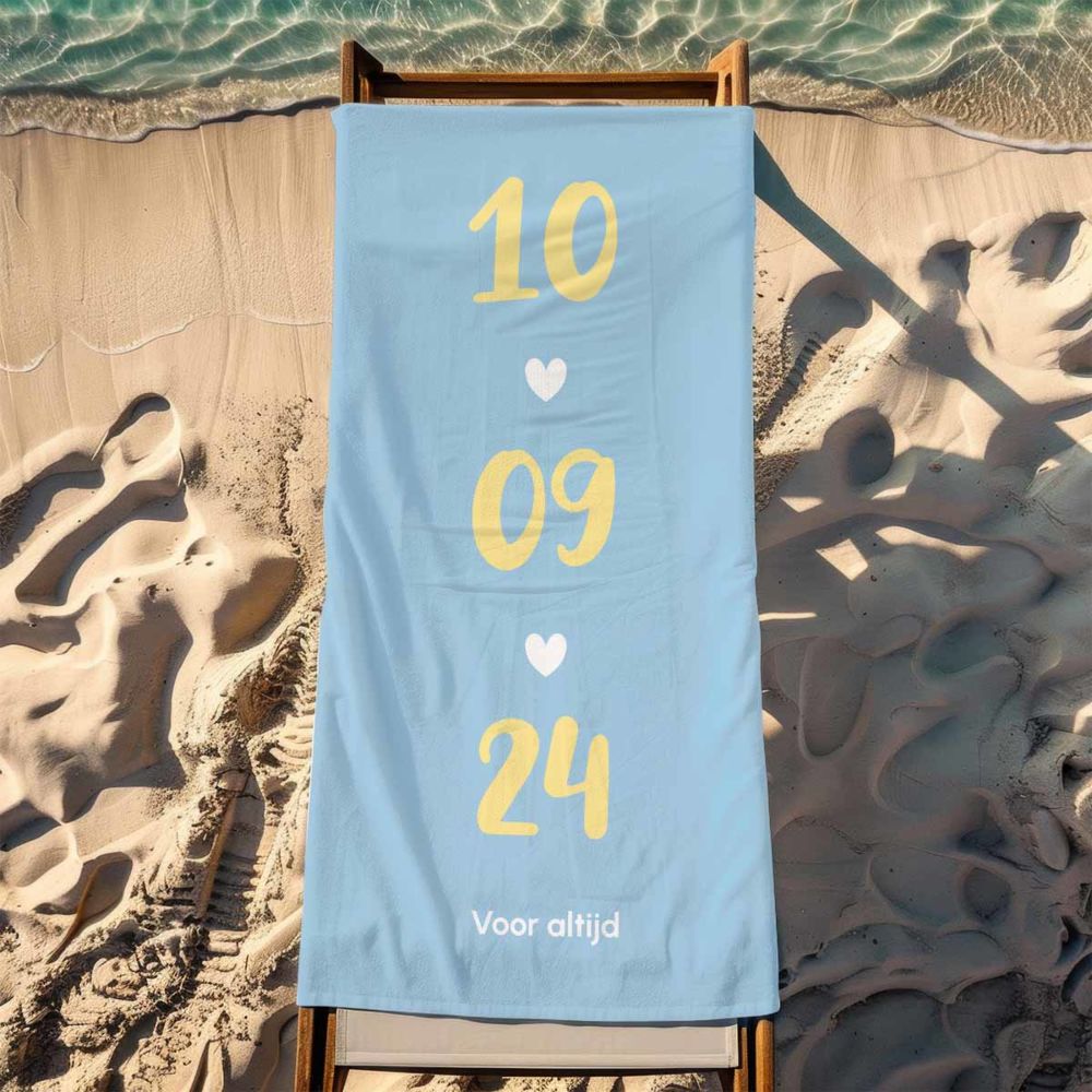 Gepersonaliseerde handdoek met datum