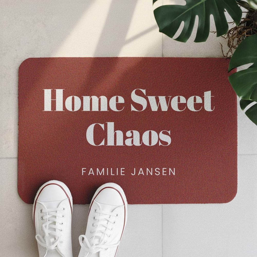 Personalisierbare Fußmatte mit drei Zeilen Personalisierbare Fußmatte mit drei Zeilen