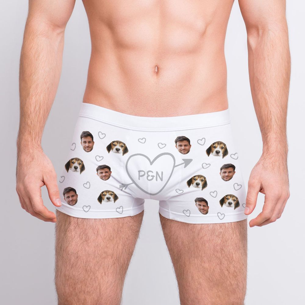Gepersonaliseerde boxershorts met hartje en initialen