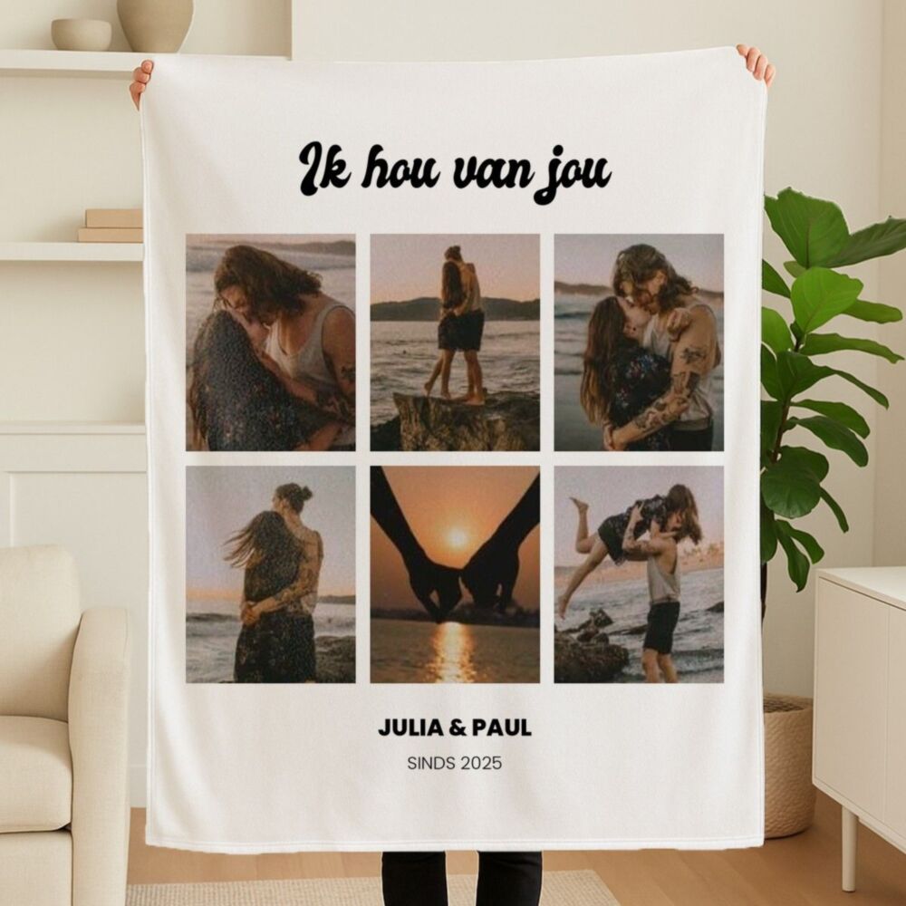 Personaliseerbare deken met foto en tekst