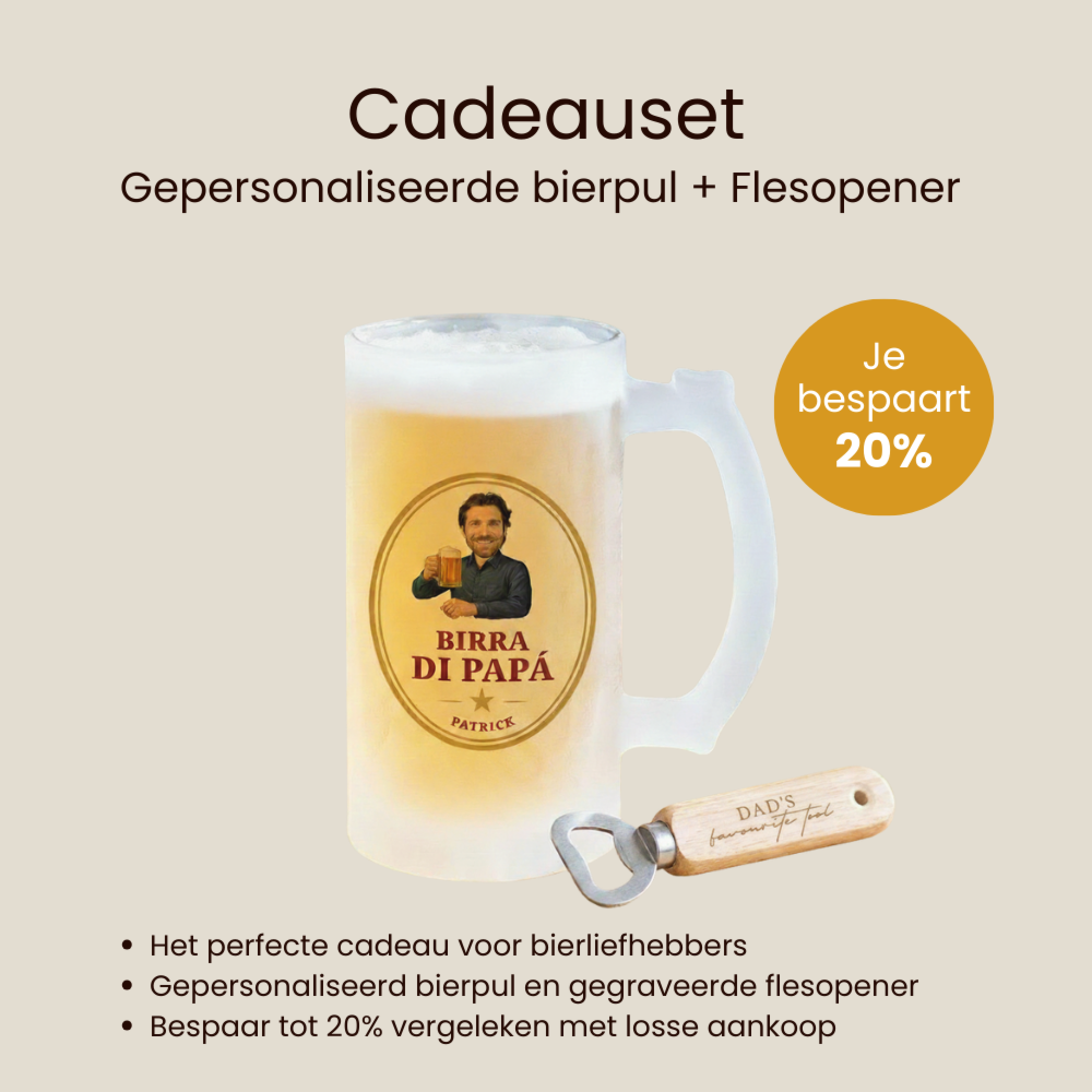 Cadeauset bierpul en flesopener