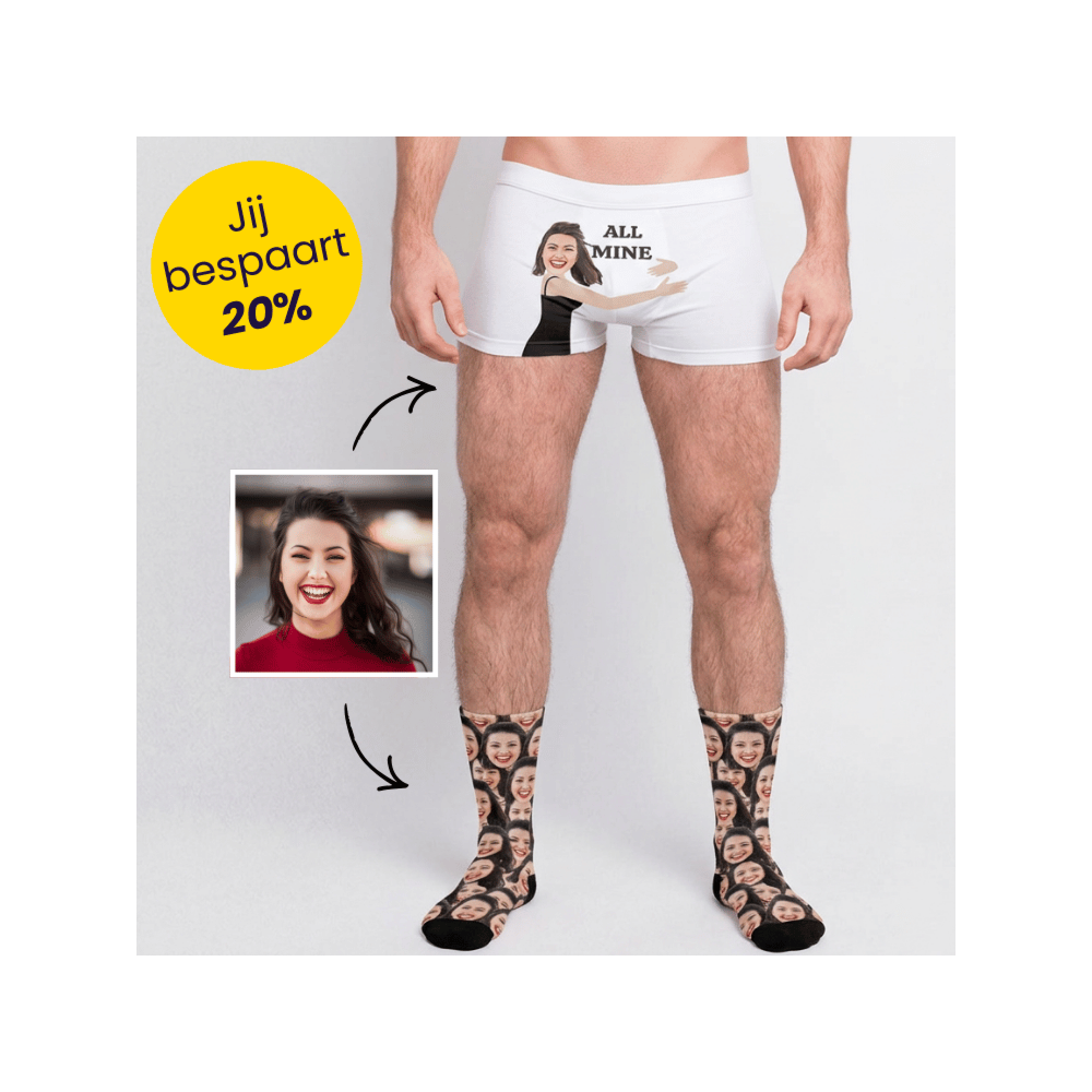 Geschenkset Socken und Boxershorts mit Gesicht