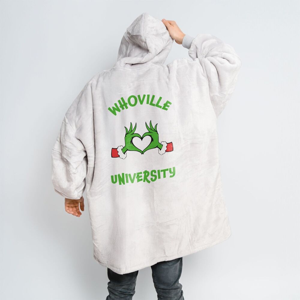 Gepersonaliseerde Grinch Hoodie Deken