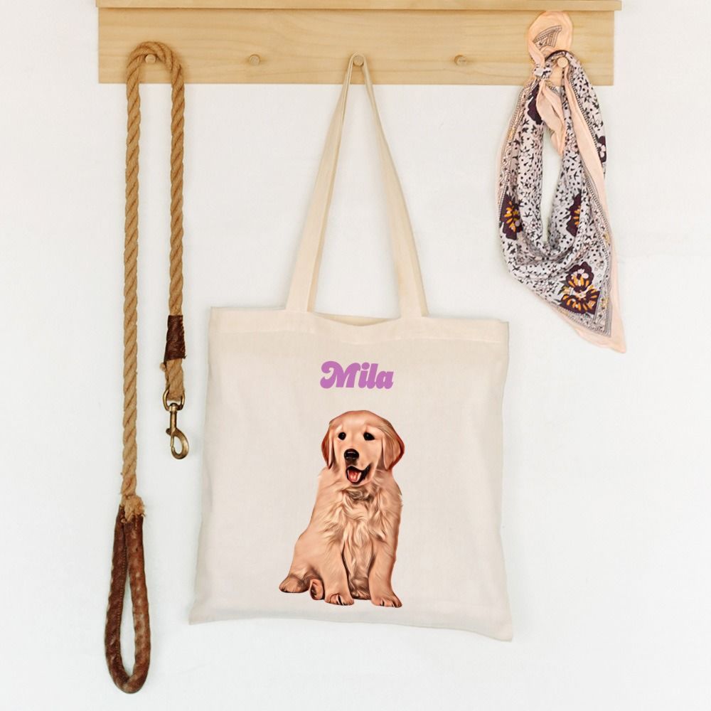 Gepersonaliseerde tote bag met jouw huisdier als comic