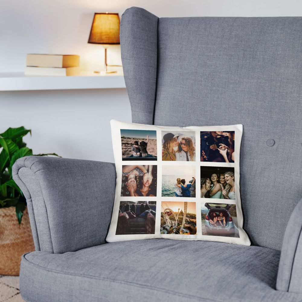 Personaliseerbare kussensloop met 9 foto’s