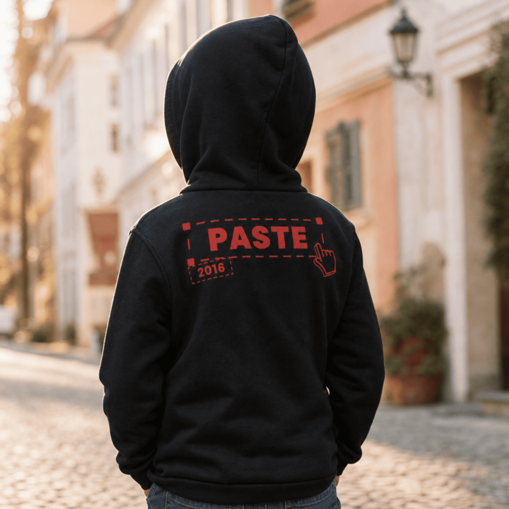 Gepersonaliseerde kinderhoodie met jaartal naar keuze – Cursor Design