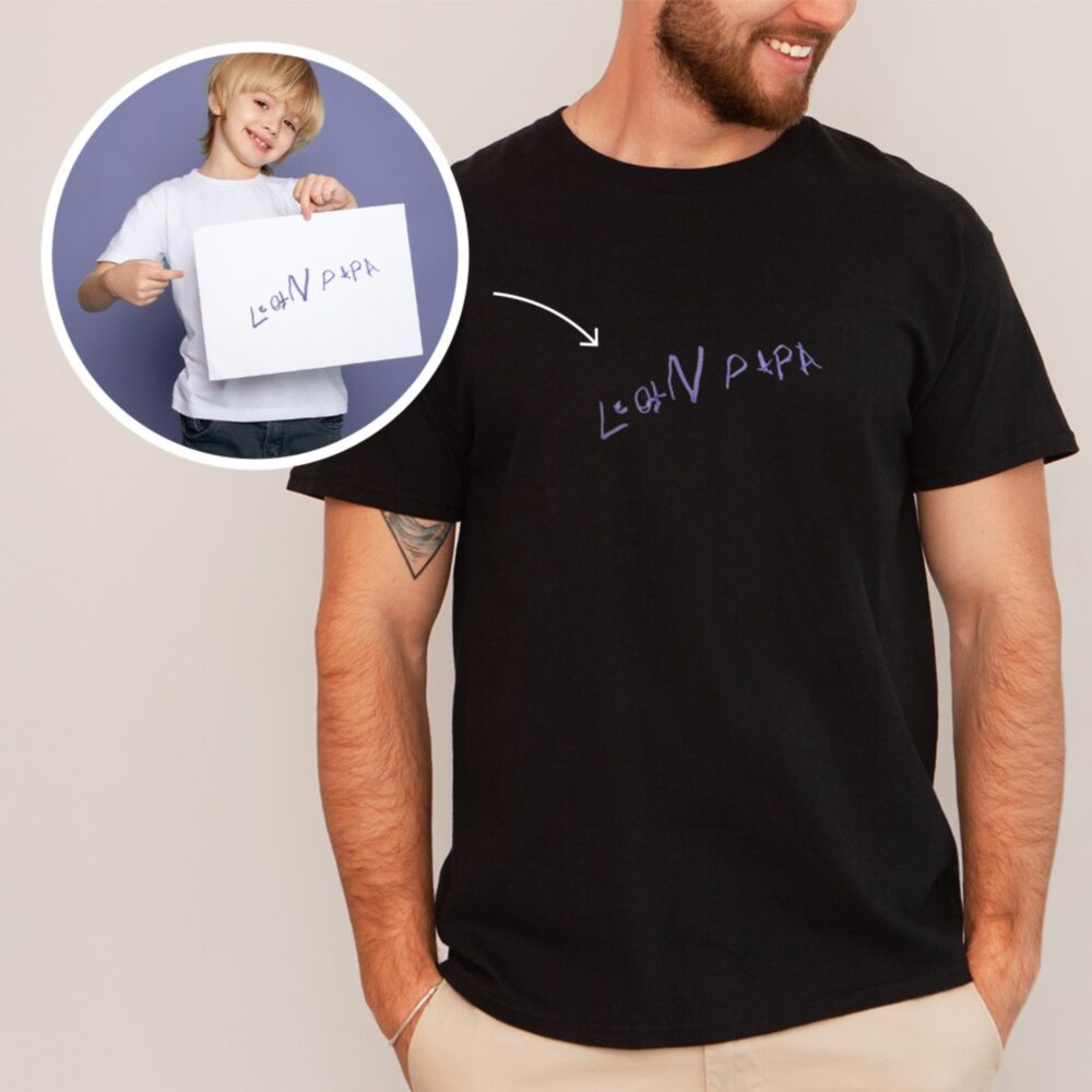 Gepersonaliseerd t-shirt met jouw tekening voorkant