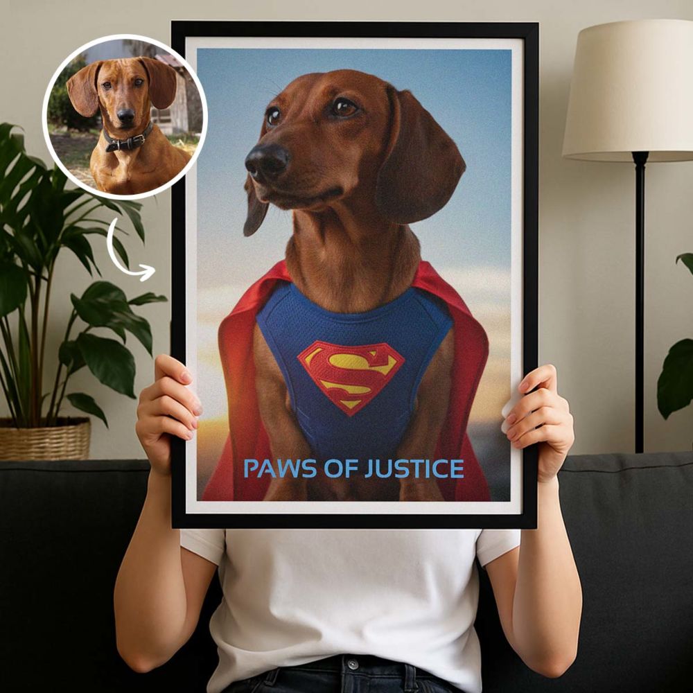 Gepersonaliseerde poster huisdier met kostuum