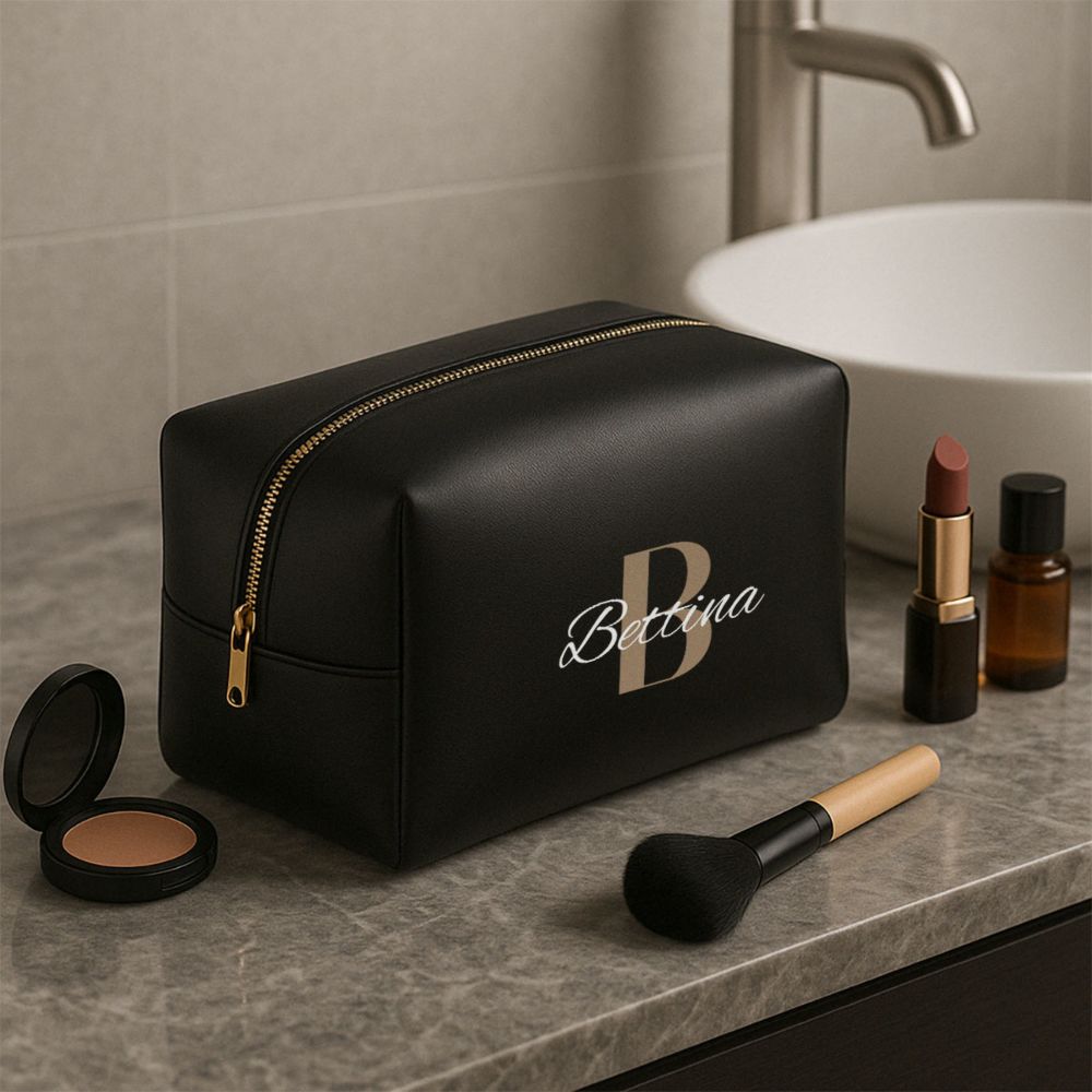 Gepersonaliseerd make-up tasje met monogram
