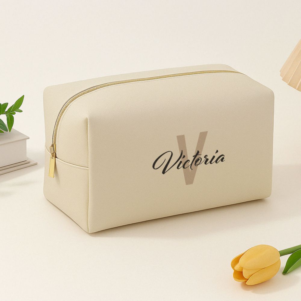 Gepersonaliseerd make-up tasje met monogram