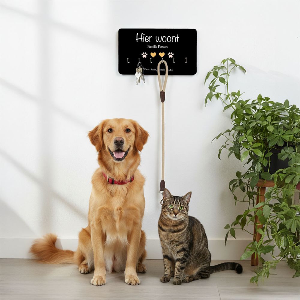 Gepersonaliseerd sleutelbord met symbolen en namen