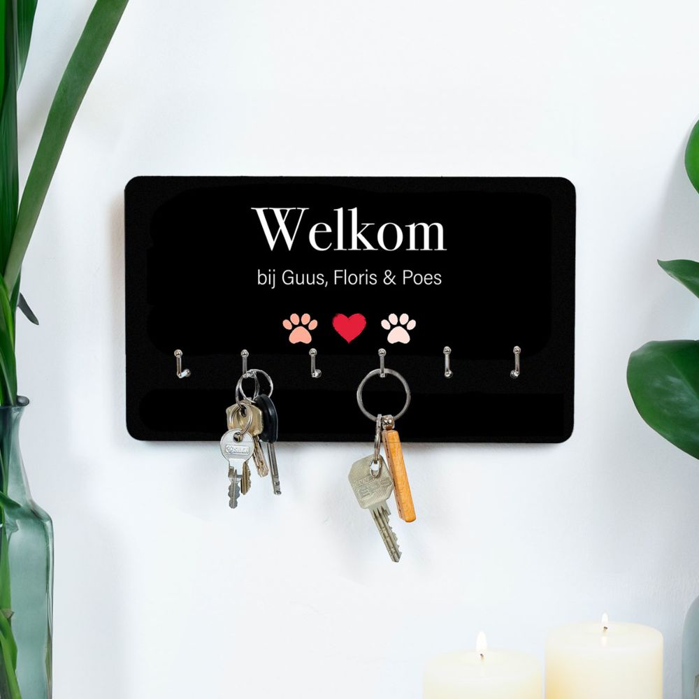 Gepersonaliseerd sleutelbord met symbolen en namen