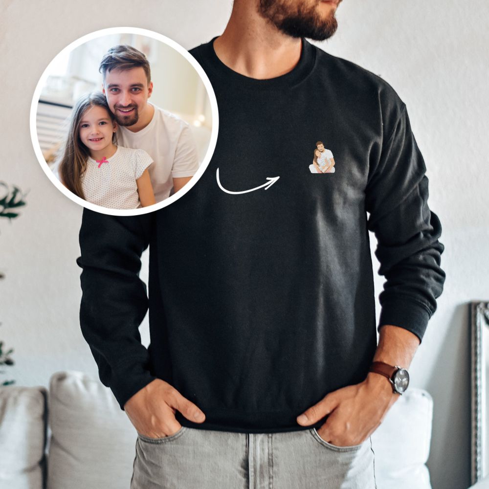 Gepersonaliseerde trui met kleine illustratie