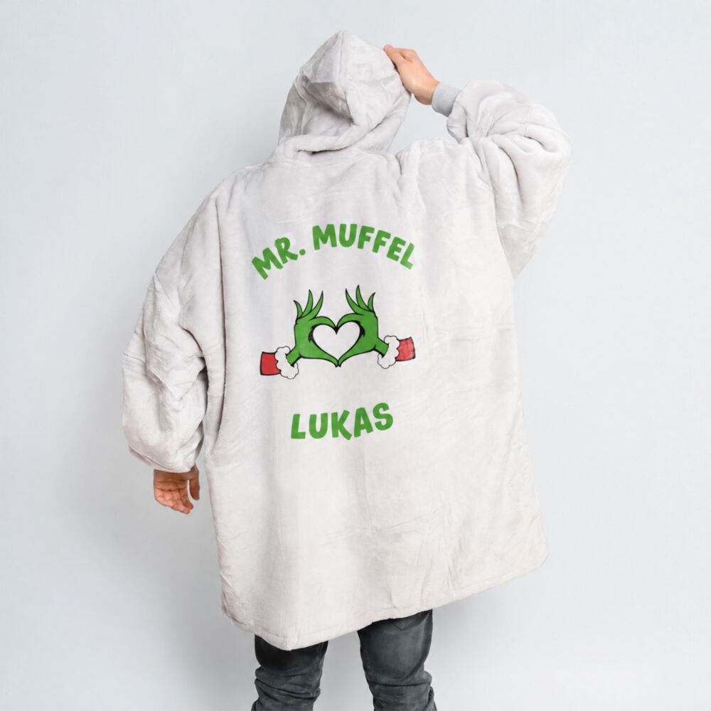 Gepersonaliseerde Kerstmopperaar Hoodie Deken