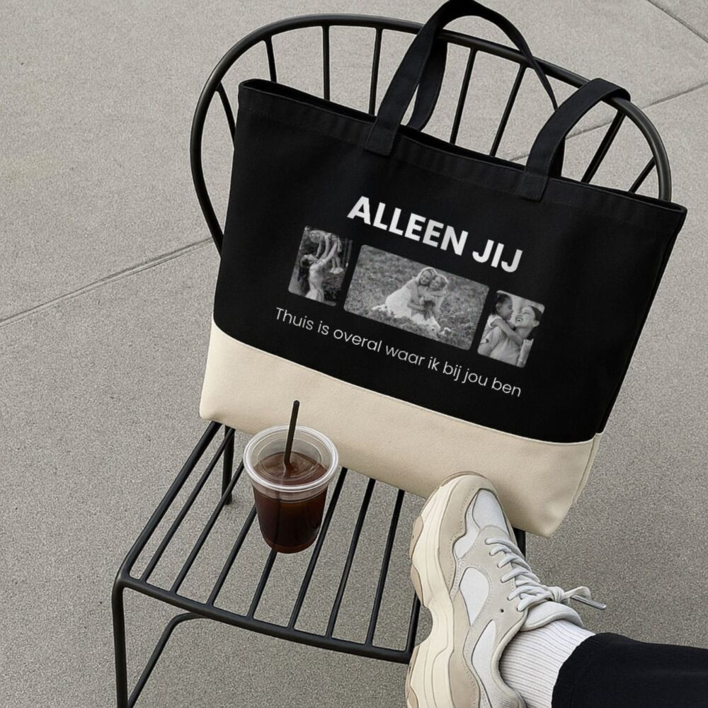 Gepersonaliseerde tas met foto en tekst