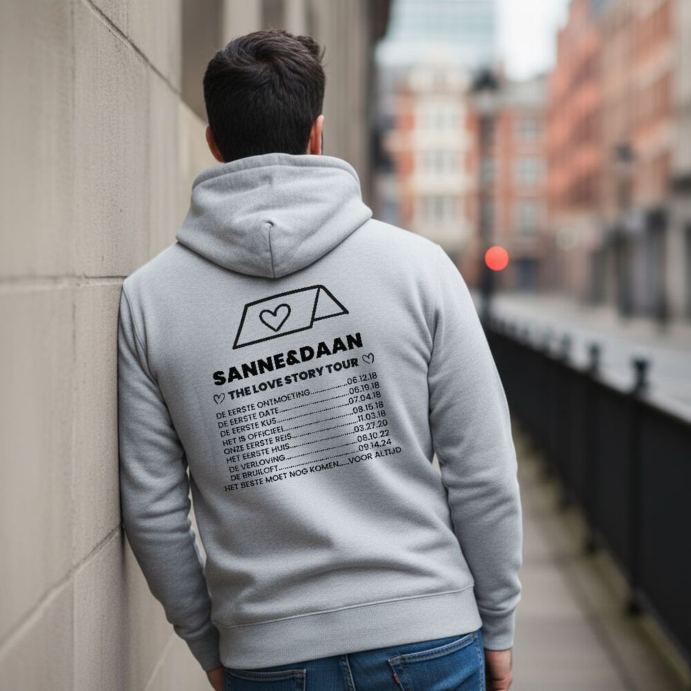 Gepersonaliseerde hoodie met namen – cadeau voor koppels