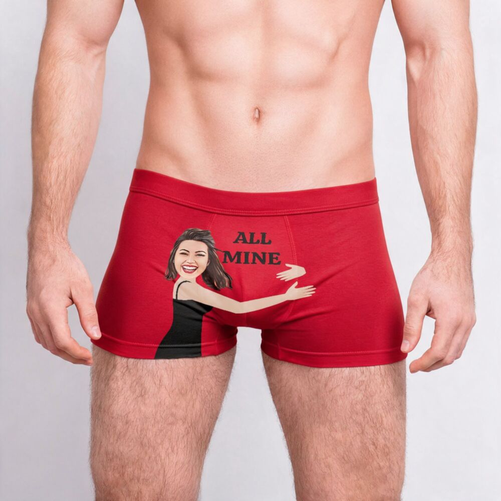 Gepersonaliseerde boxershort met gezicht en tekst