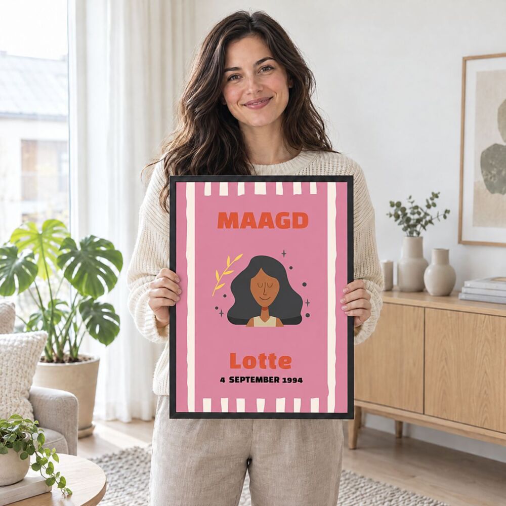 Gepersonaliseerde sterrenbeeld poster met naam en datum
