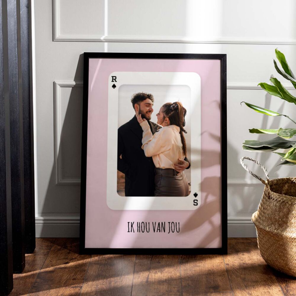 Gepersonaliseerde poster speelkaart met foto en tekst