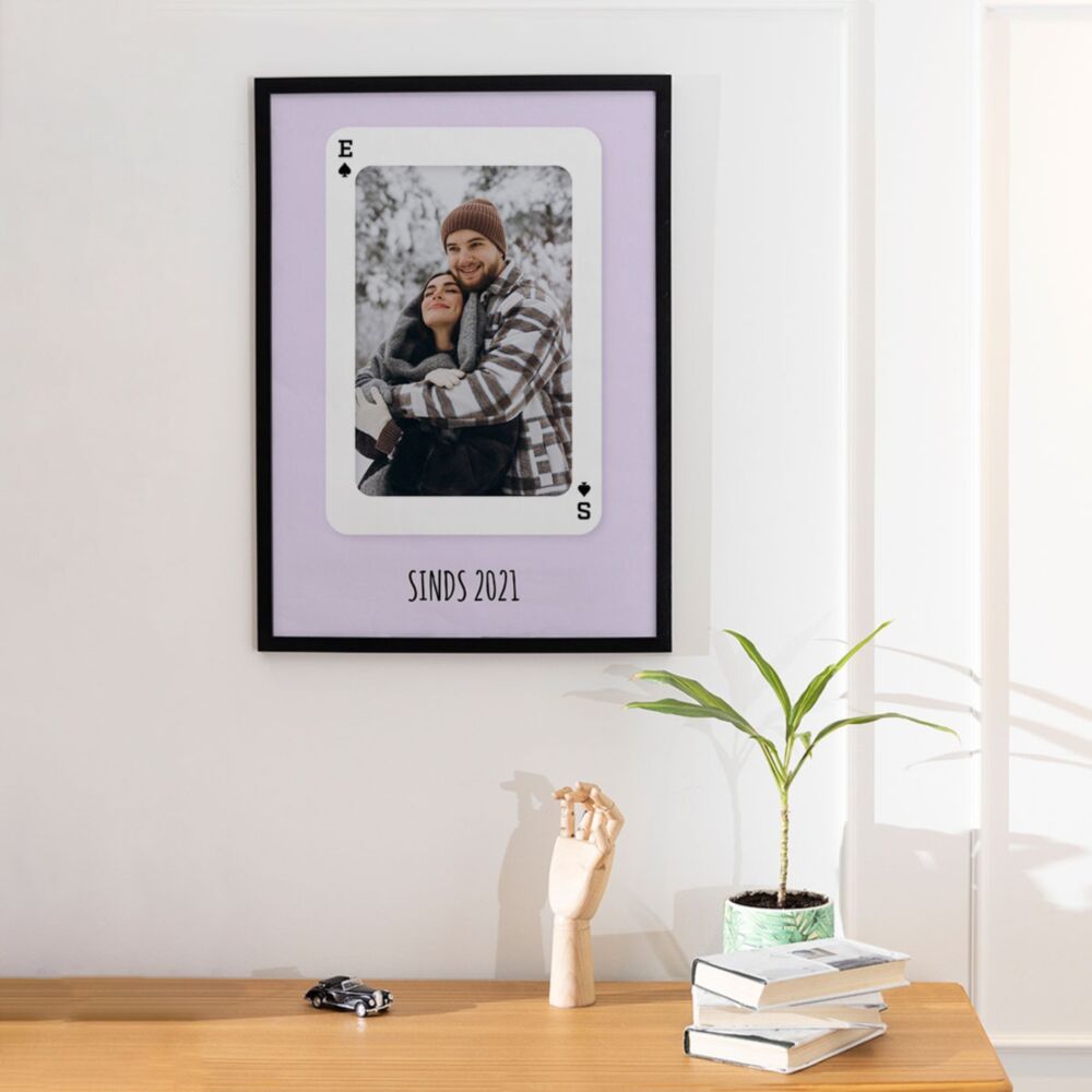 Gepersonaliseerde poster speelkaart met foto en tekst