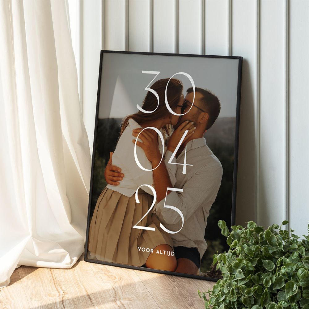 Gepersonaliseerde poster met datum en naam