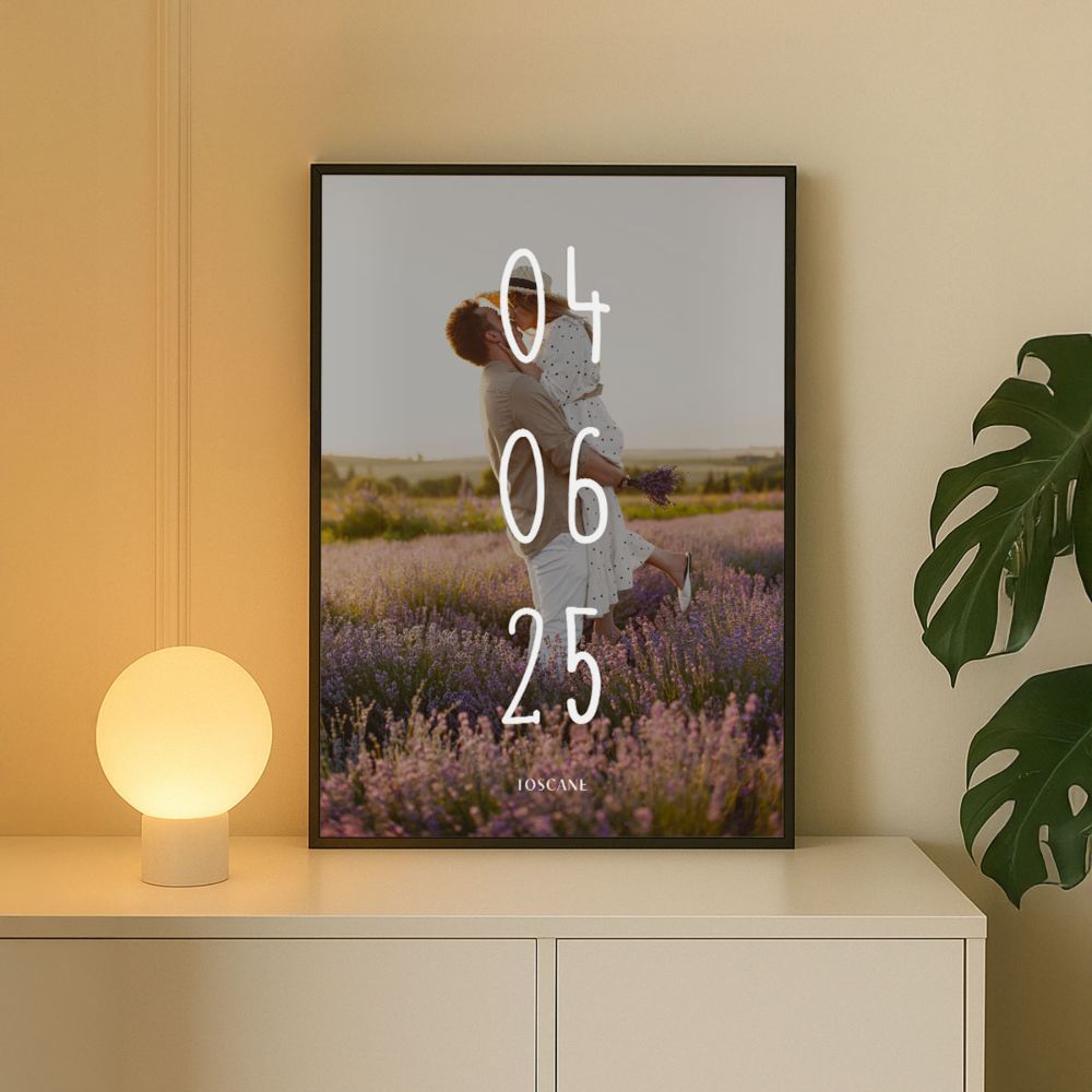 Gepersonaliseerde poster met datum en naam