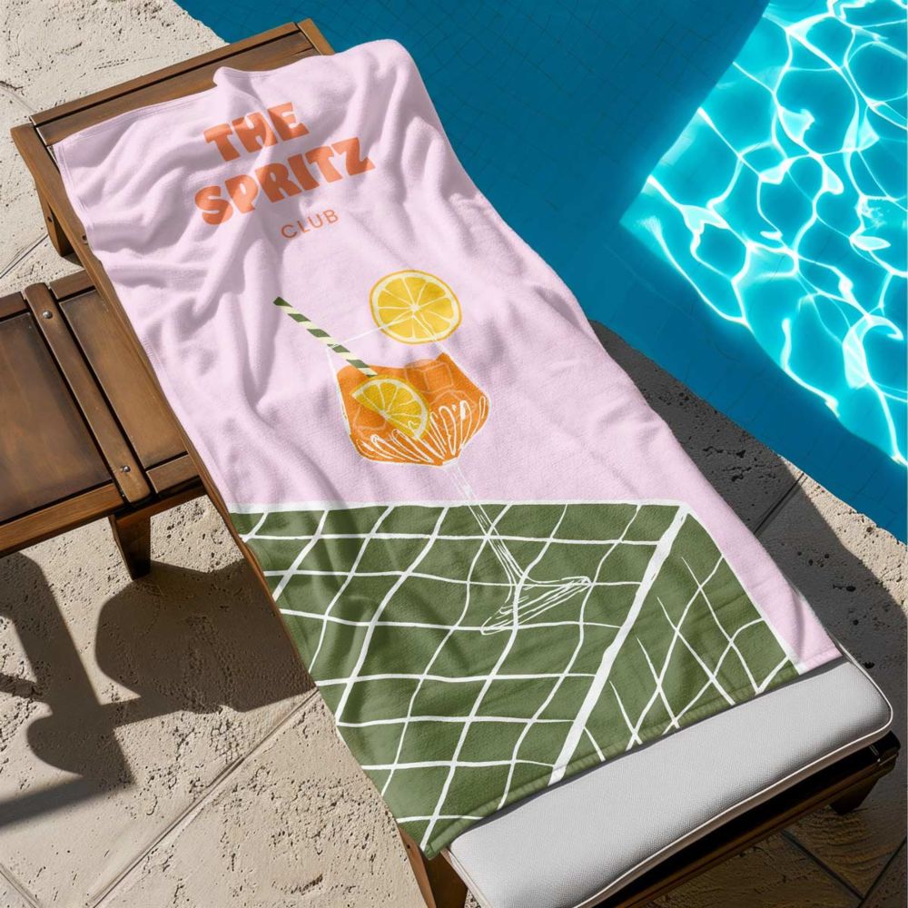 Gepersonaliseerde retro handdoek met drankjes