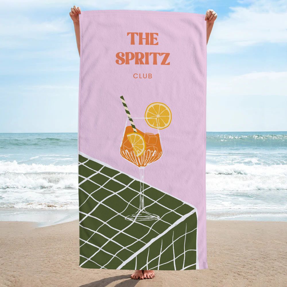 Gepersonaliseerde retro handdoek met drankjes