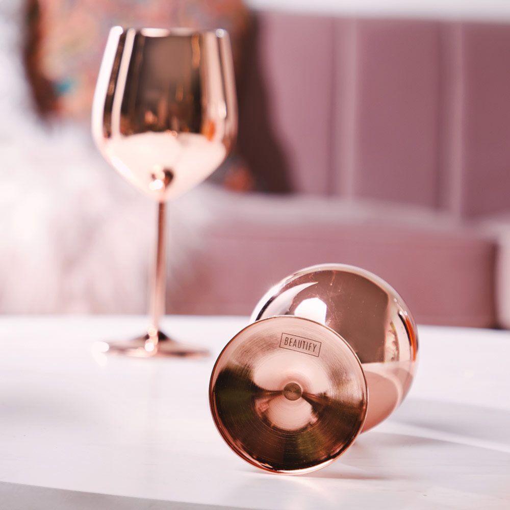 Wijnglazen Roségoud Set van 2