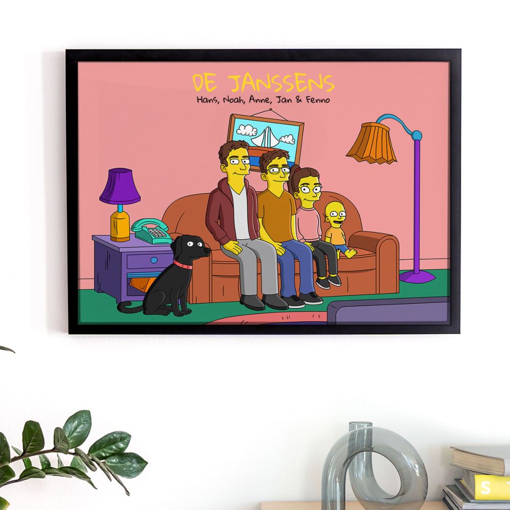Gepersonaliseerde poster - cartoon familie illustratie