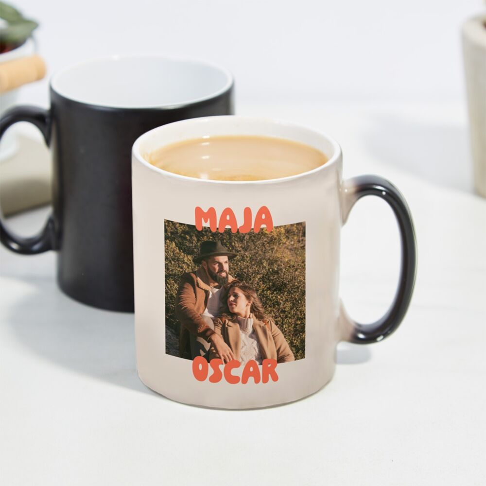 Gepersonaliseerde mok met afbeelding en tekst