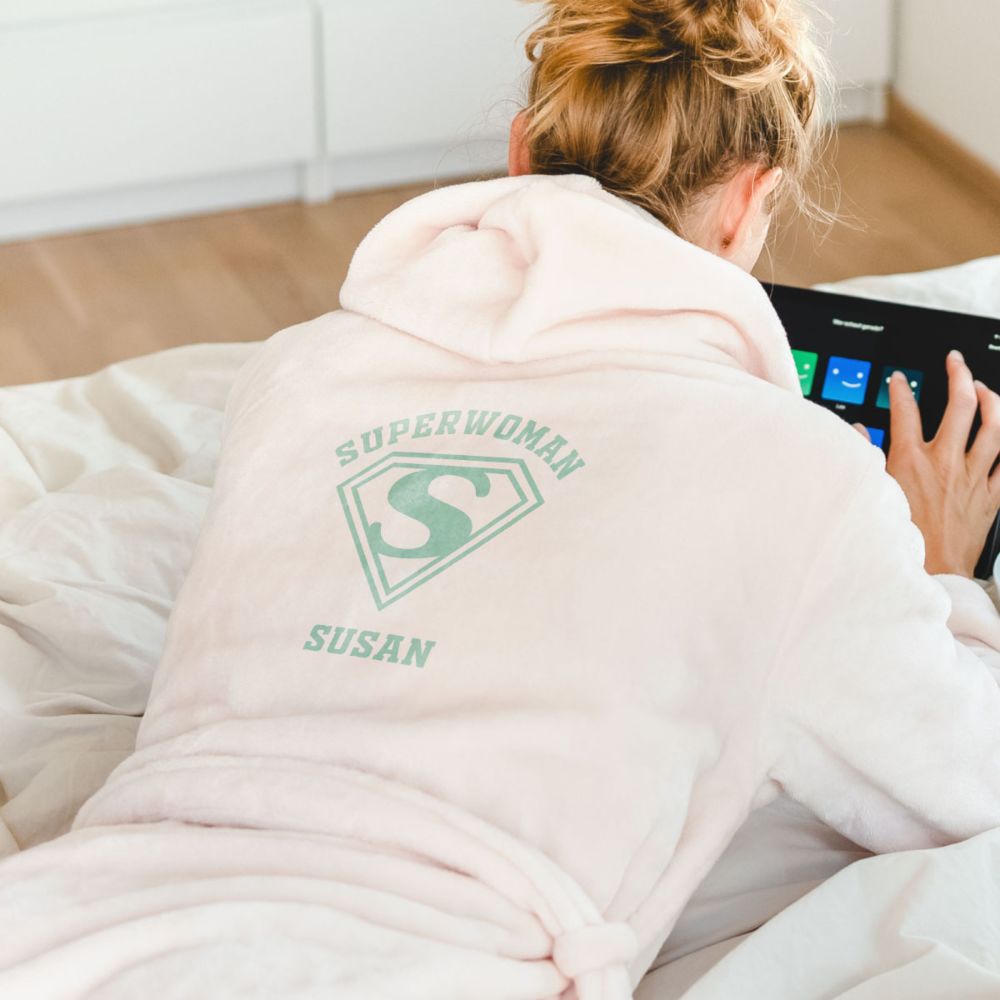 Gepersonaliseerde badjas superheld