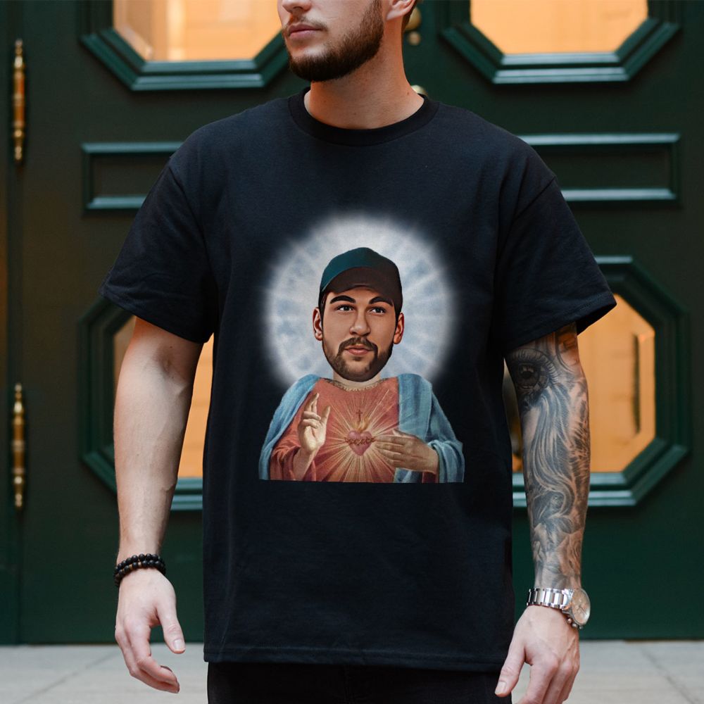 Gepersonaliseerd t-shirt met halo en gezichta