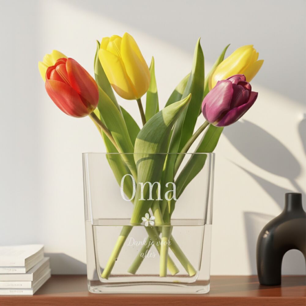 Personaliseerbare Bloemenvaas met Tekst en Symbool